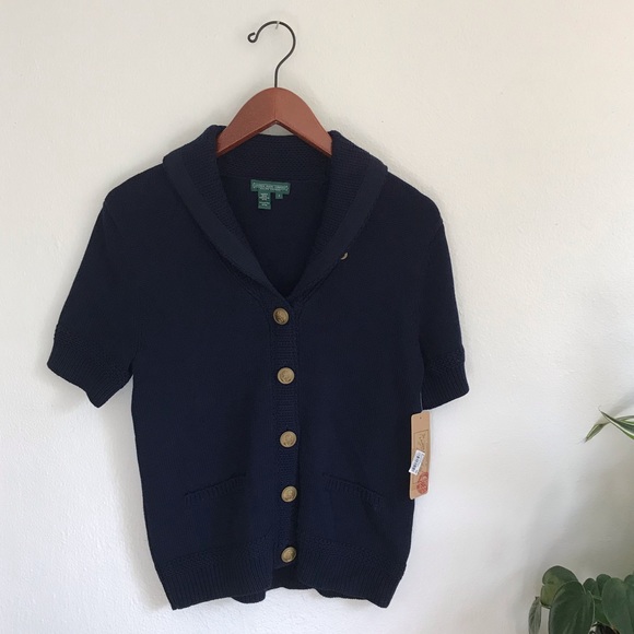 NWT Ralph Lauren Short Sleeve Cardigan Sweater - Picture 2 of 7